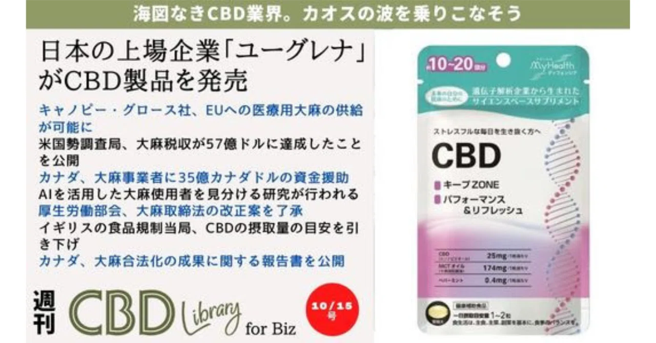 日本の上場企業「株式会社ユーグレナ」がCBD製品を発売｜CBD事業者向けメルマガ『週刊CBDライブラリー for Biz』バックナンバー ...