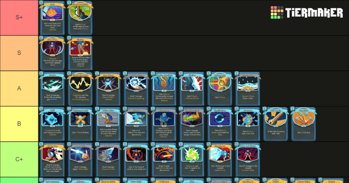 Slay the Spire】ディフェクトカードtier【A11突破者評価