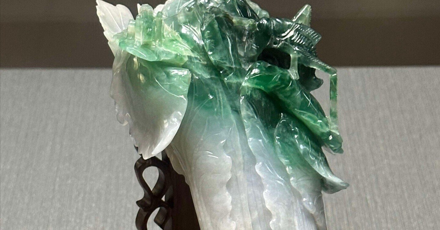 NF」蔵出！1006 天然翡翠 白菜 上質翡翠細作 細密彫 極細工 弱みを強み