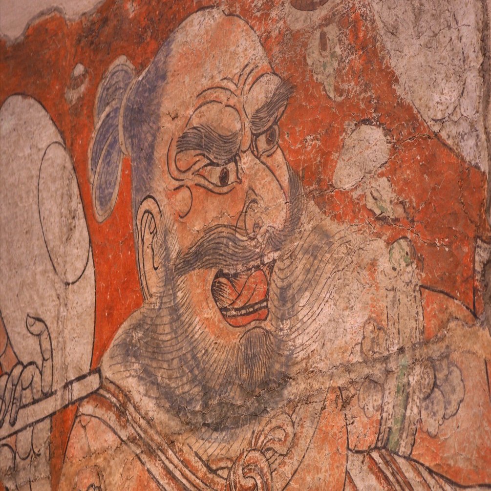 西と東がぶつかる場所で、古代に陽気なミュージシャンが描かれてた