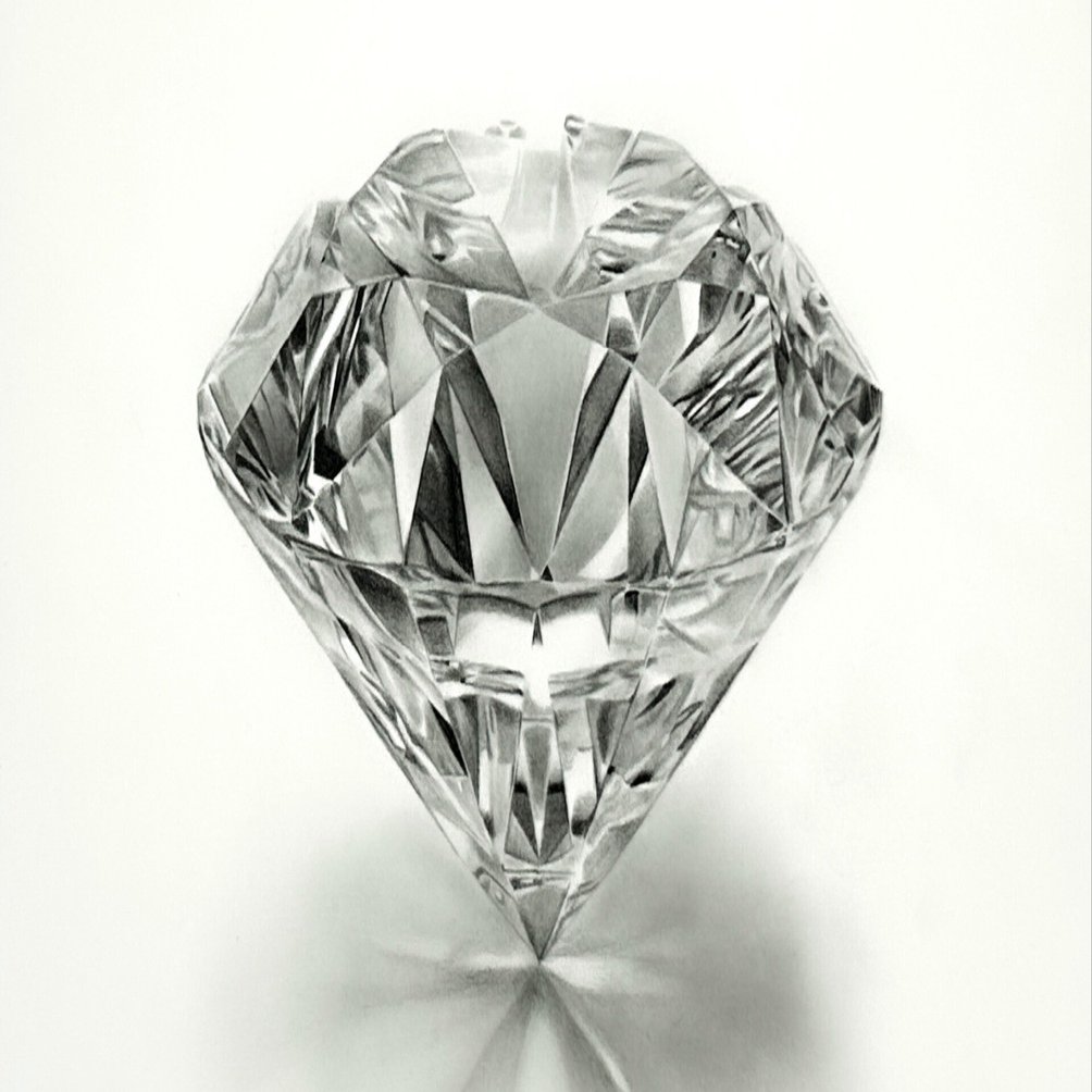 鉛筆で描いたダイヤモンドです。｜ここまる