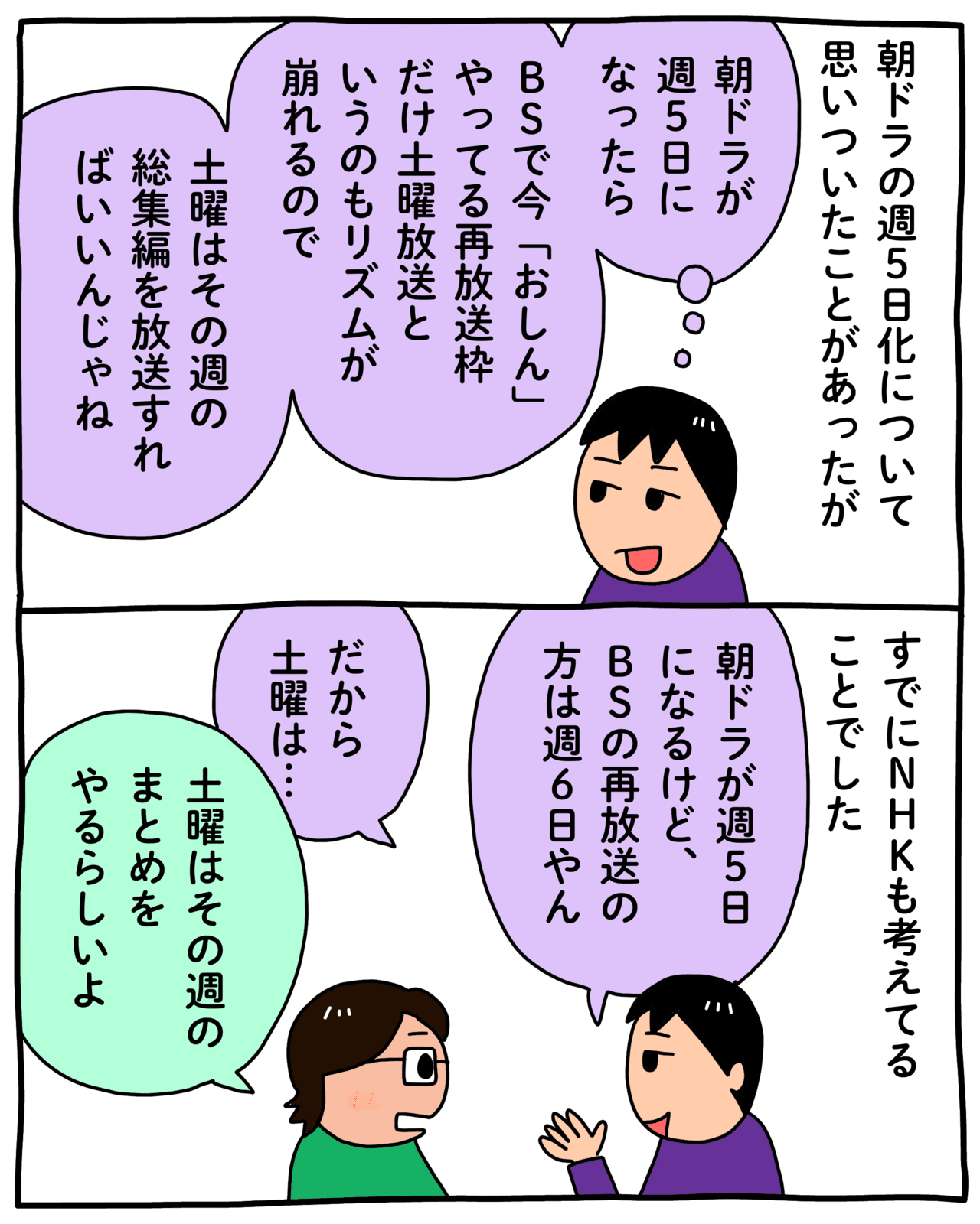 朝ドラの週５日化について思いついたことがあったが 昨日のハイライト 芦之由 Note