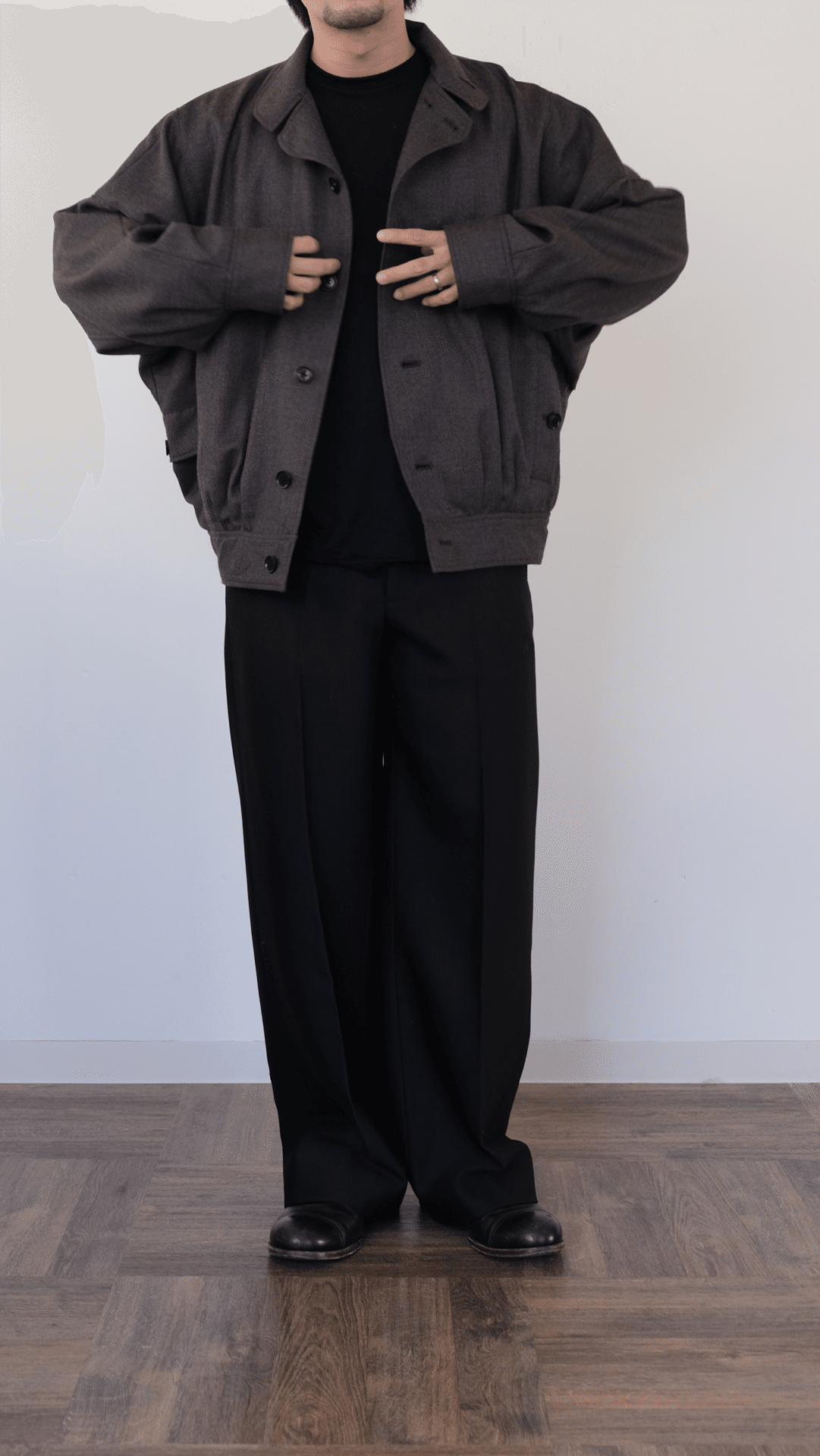 スーツ Gorsch the merrycoachman / SERGE WOOL 2 Gorsch the merry coachman Wool Linen 2 Tuck Wid