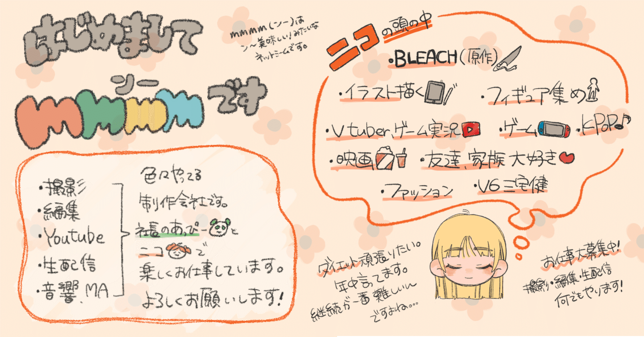 note始めてみます！ ＃N00 自己紹介｜mmmm