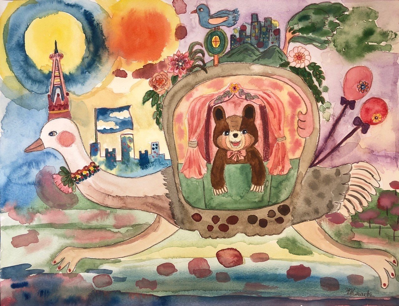 おやまのくまさんとだちょうさんタクシー 絵本 河内葉子 Note