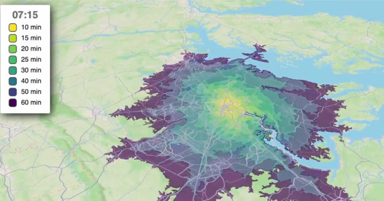 特定の曜日や時間帯に応じた到着予定時刻の正確な予測|Mapbox Isochrone API|Mapbox Japan