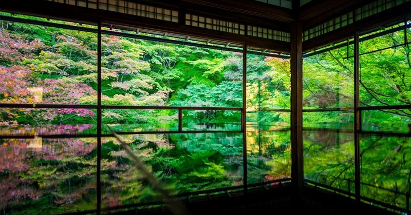 額縁のような窓から見る紅葉のグラデーション。 京都、瑠璃光院〜三千院へ。