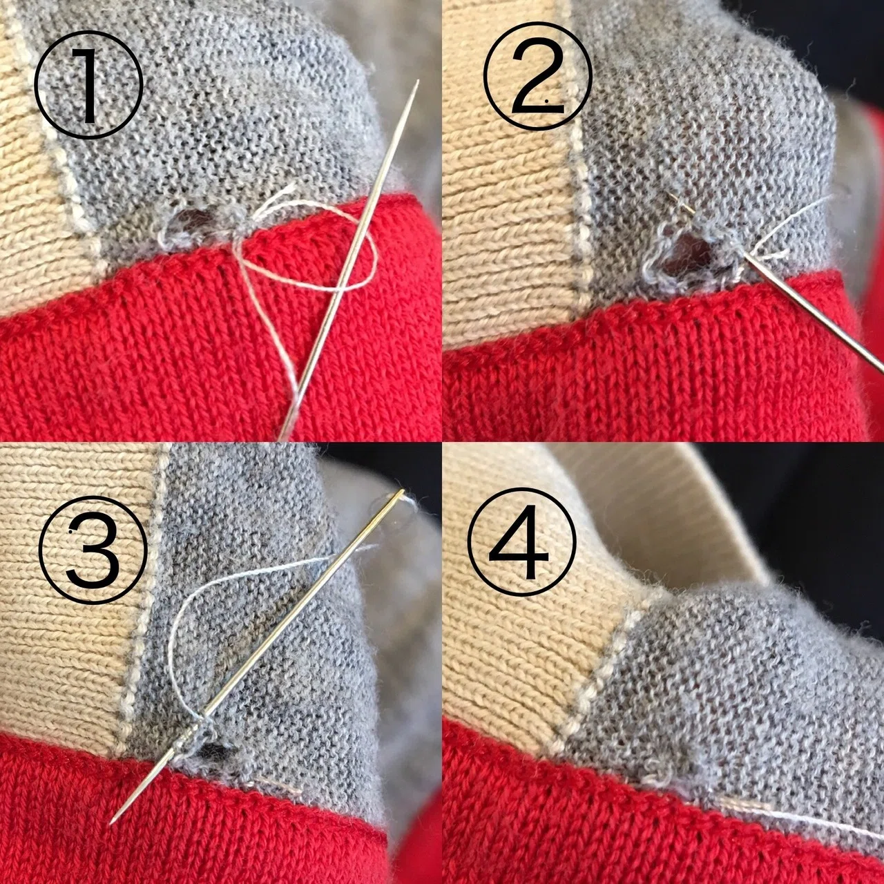 穴開きコットンニット 胸あて