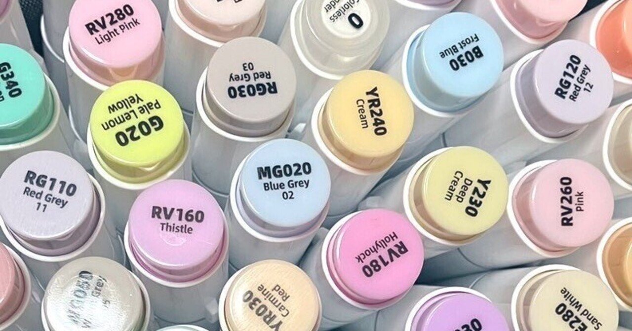 Ohuhu Marker Pen Brush Type 48 Light Color Professional Used
