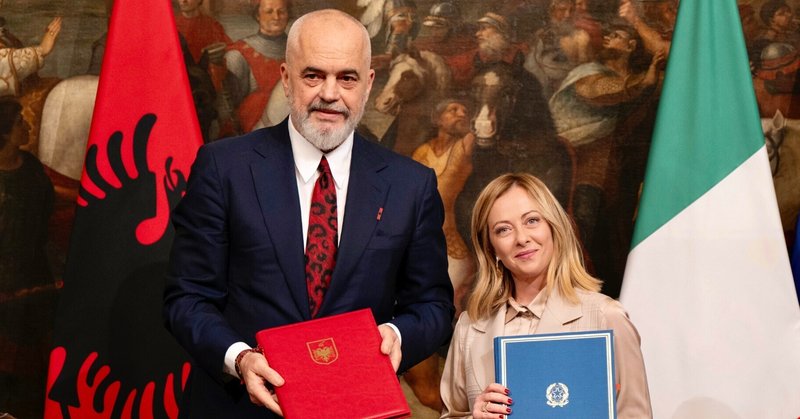 メローニ首相とアルバニア首相の記者会見|髙安カミユ(ミジンコまさ)