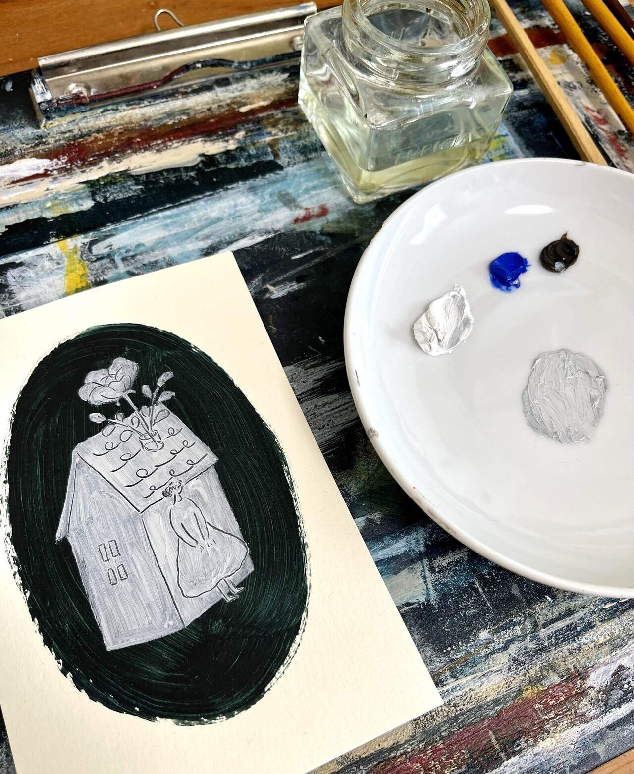 制作日記①ー油彩ドローイングの話｜ひろせまな