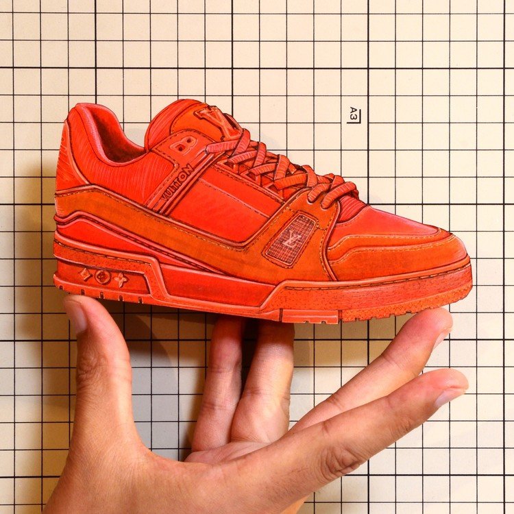 Shoes：01341 “LOUIS VUITTON” All-Orange LV Trainer Sneaker（MCAChicago Limited Capsule Collection）﻿