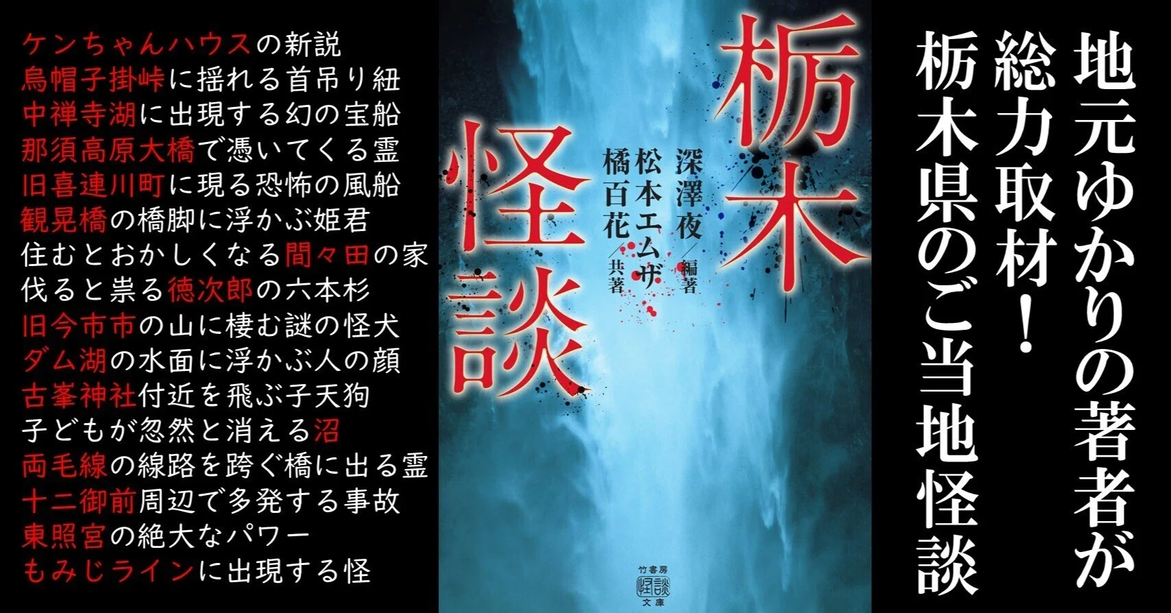 栃木県ゆかりの著者が総力取材！『栃木怪談』（深澤夜／編著、松本