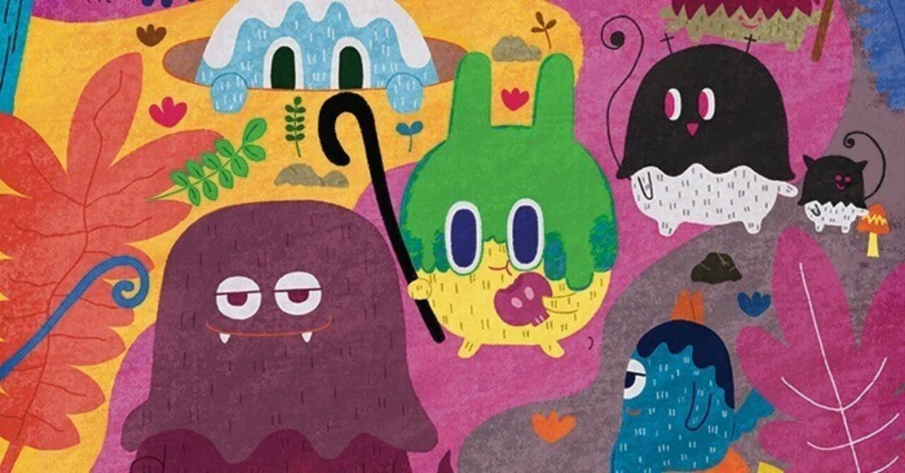 かわいいモンスターの物語「キミもワタシもどこかに行く道を歩く探検の
