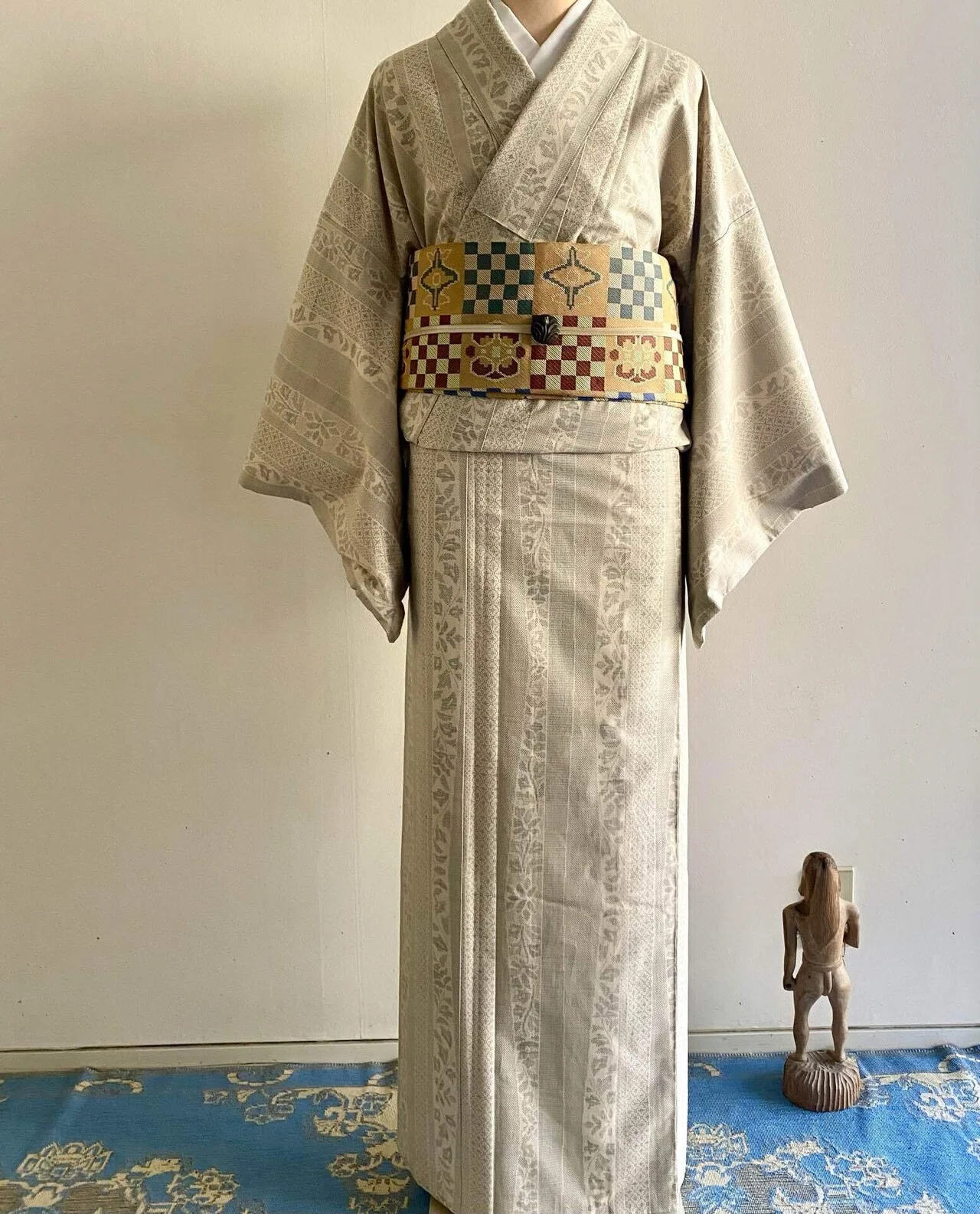 永江製象牙色綿薩摩着物｜夢吉きもの