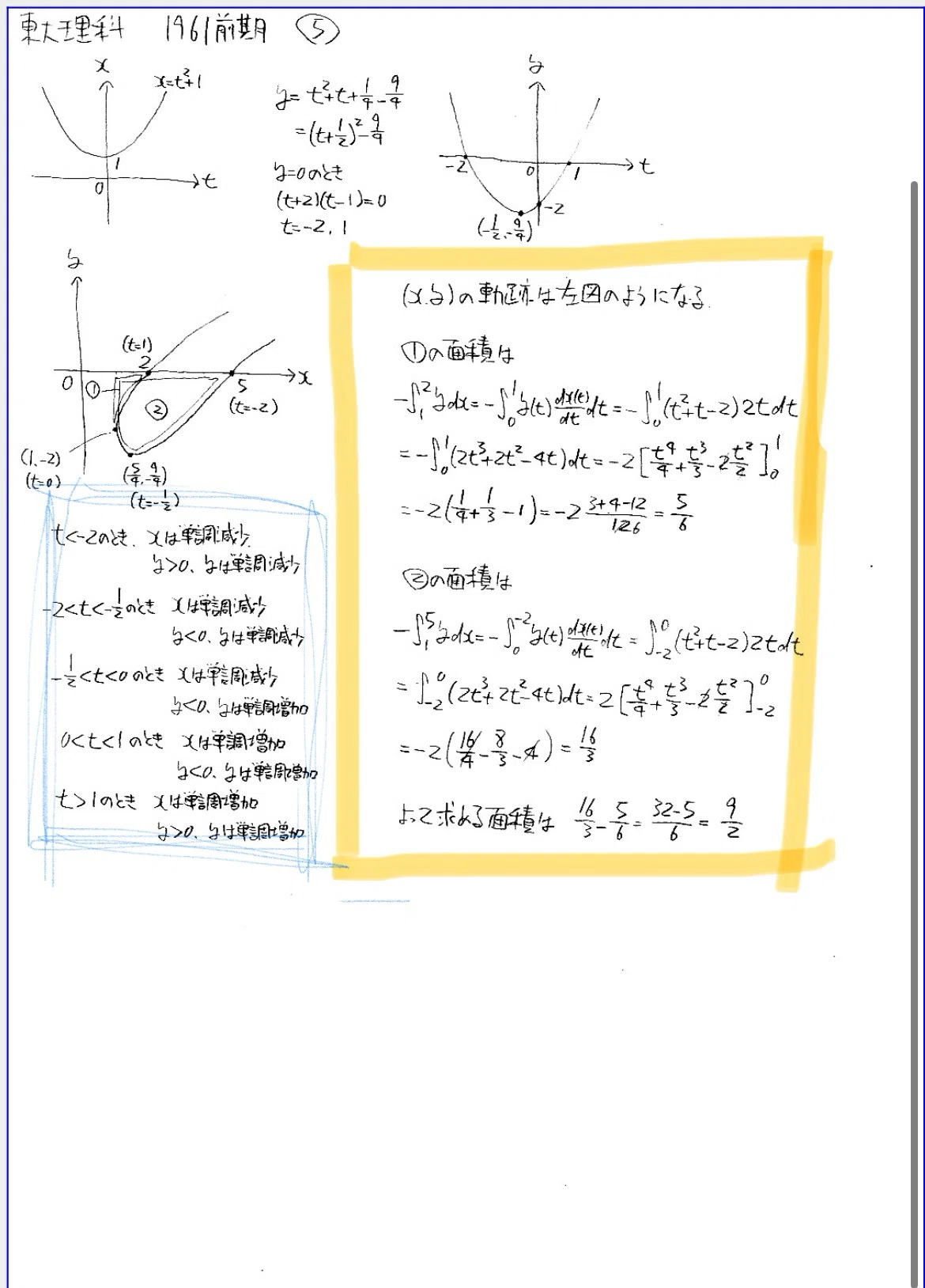 東大数学理系1961年前期 第5問解答解説｜学習院高等科 社会問題研究会