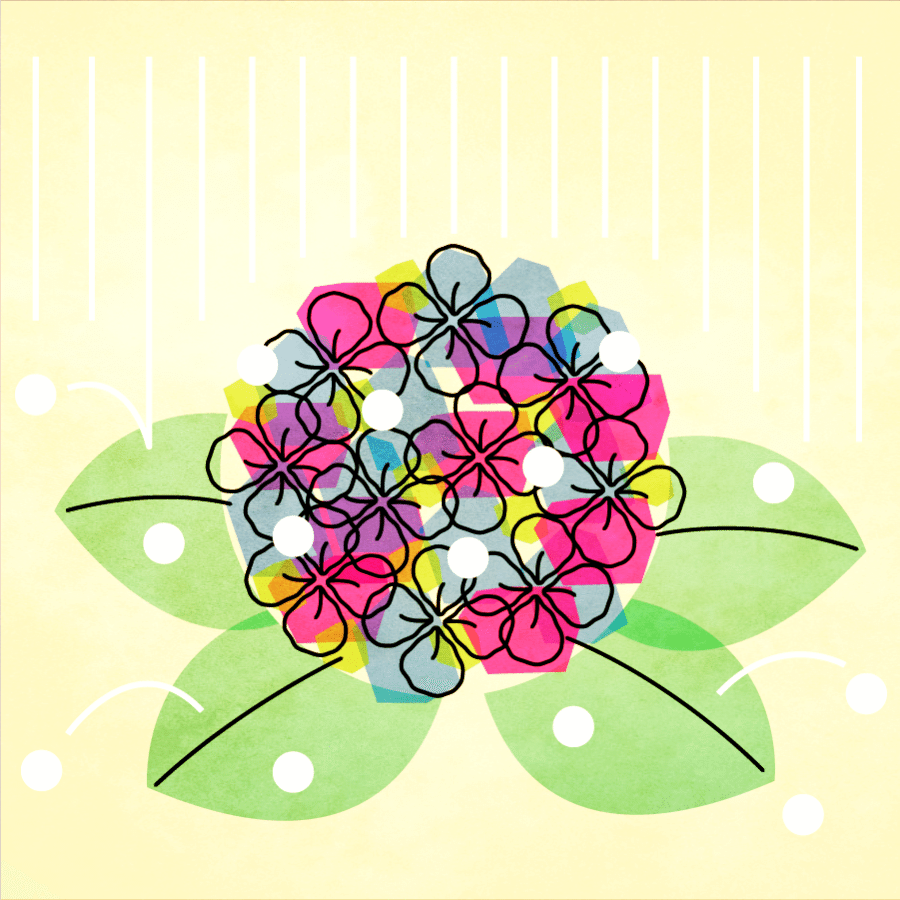 紫陽花のイラストを みんなのフォトギャラリーb に やす 貝の柱 公式 Note