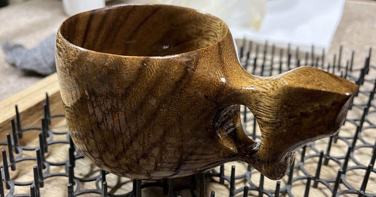 ククサ(taya yauota)作品です。 DIY工作】ククサの製作(その④Tru-oilフィニッシュ)｜れんたろ