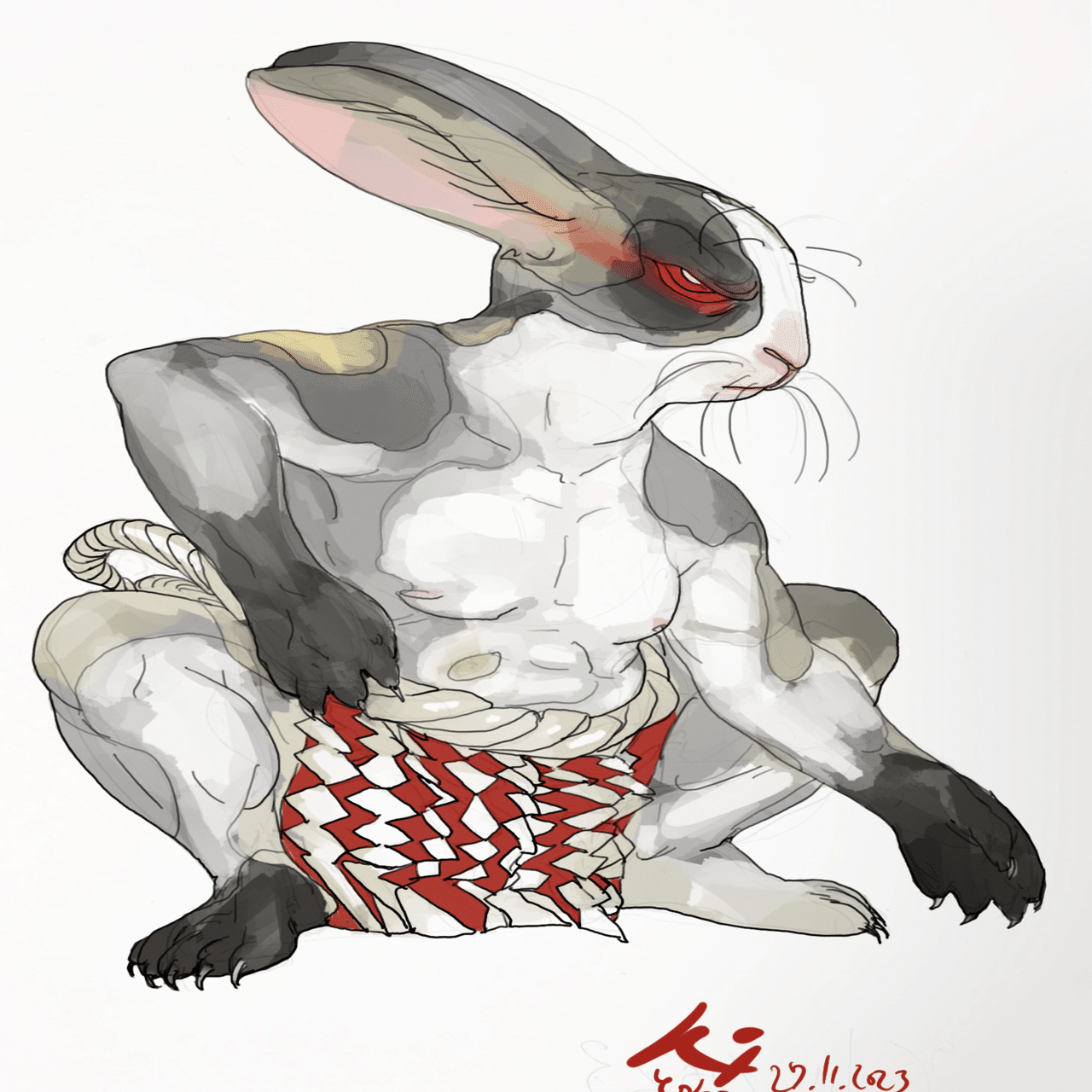 兎の相撲という、浮世絵の傑作｜Ladybug Ink