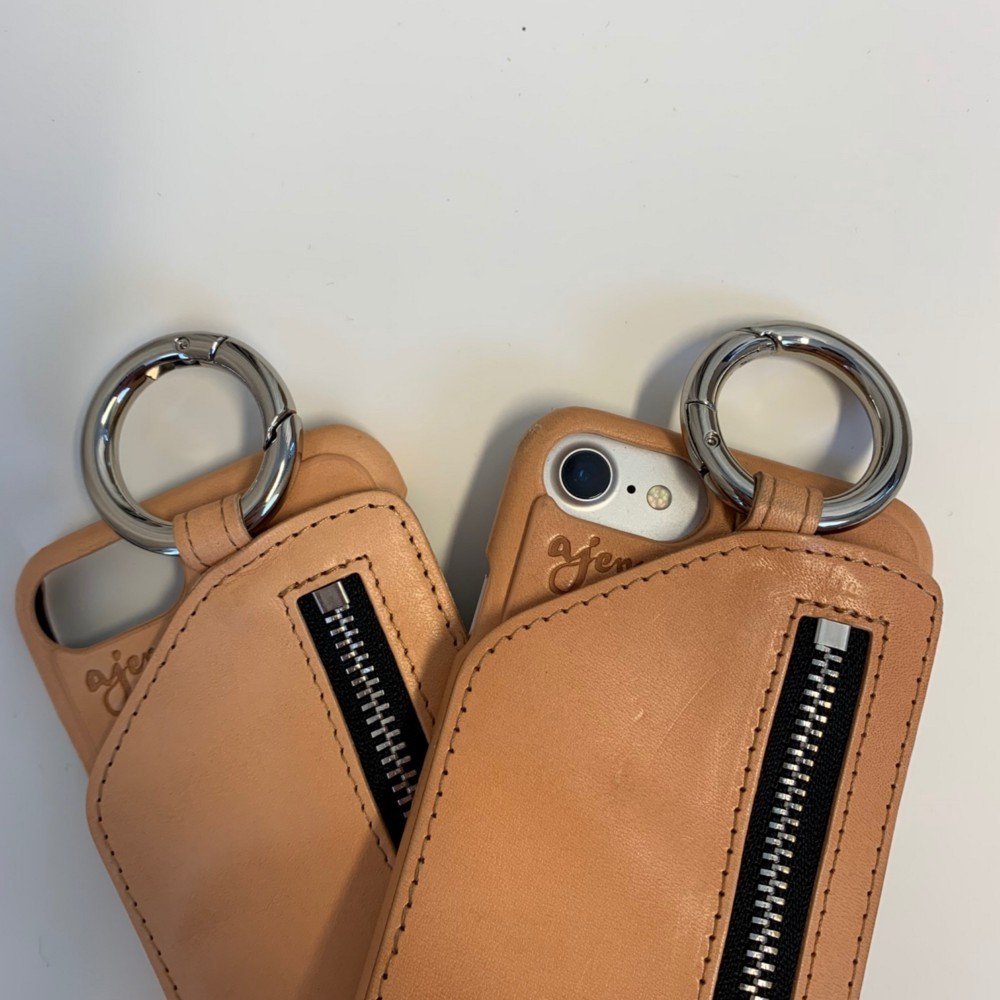 スマホケース iPhone8 iPhone ajew 革 レザー ケース 新SE/8/7/6対応】エジュー ajew cadenas check leather zipphone