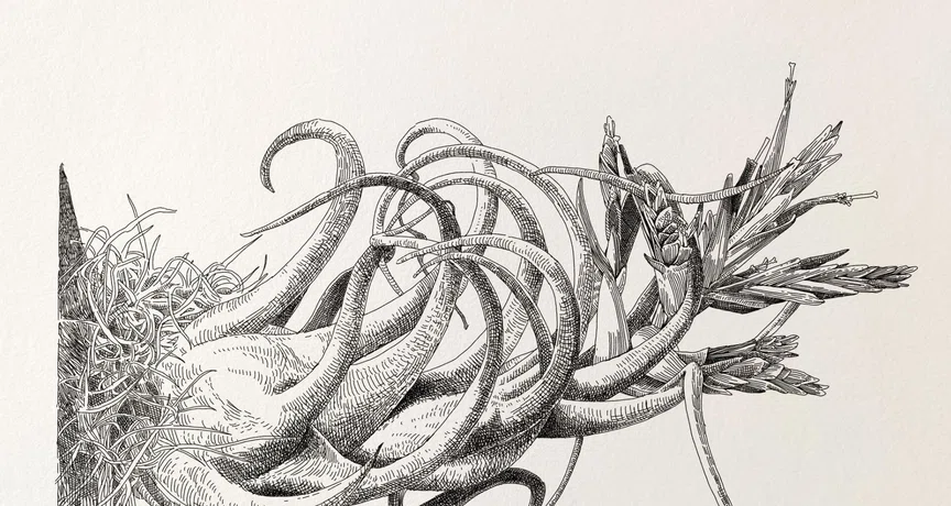 線画　完全オリジナル　テーマは「植物」 植物✖アートの世界｜ミウラタカオ｜植物画＆園芸家｜note