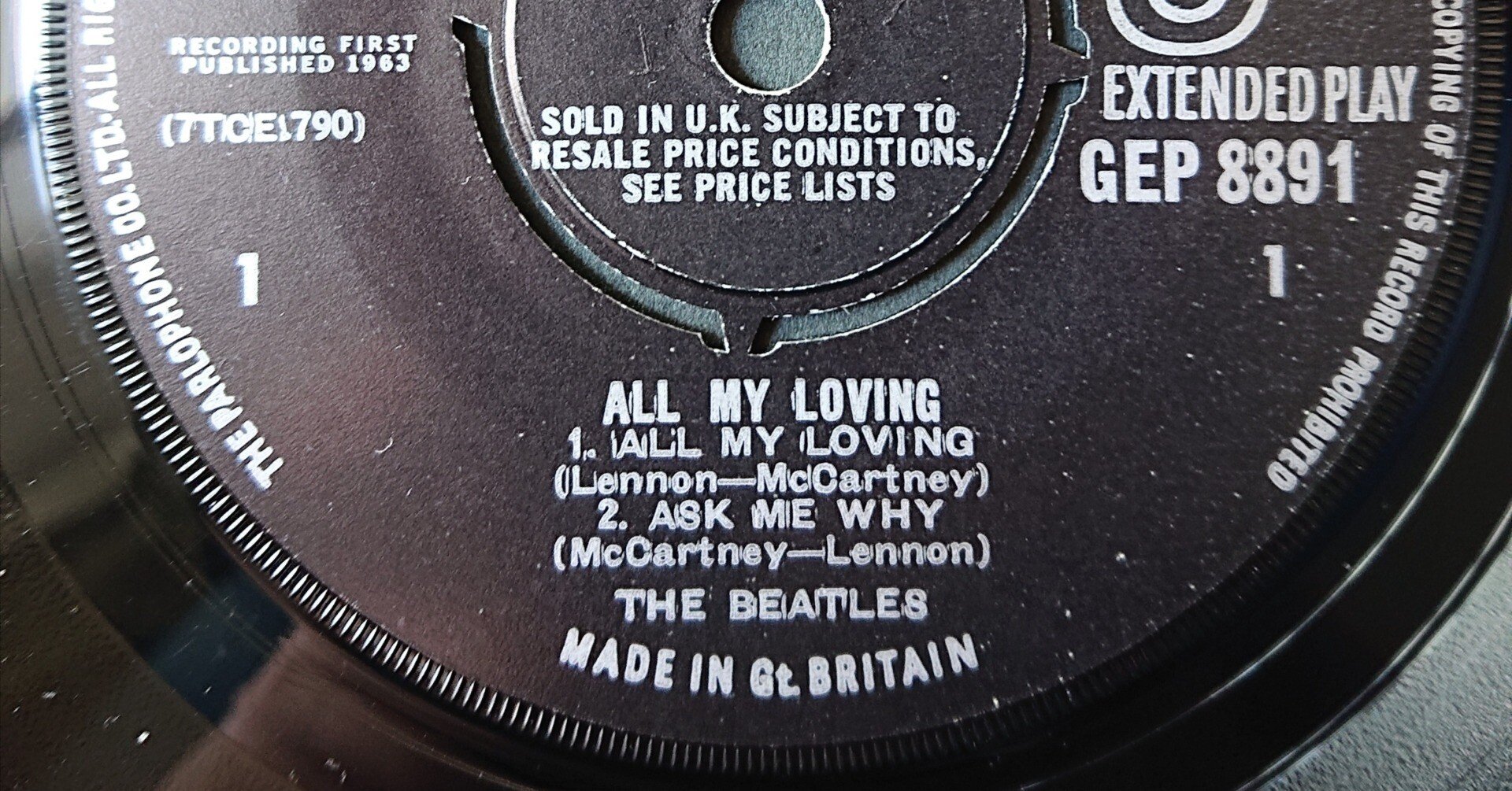 All My Lovingオリジナル盤と後発盤(Beatles UK盤EP)｜音(おと)