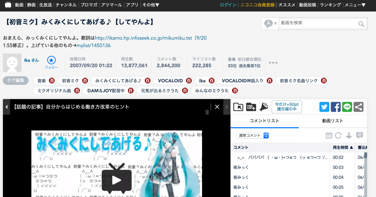 ニコニコ動画はどのような権利をとっていれば「動画のコメント表示機能