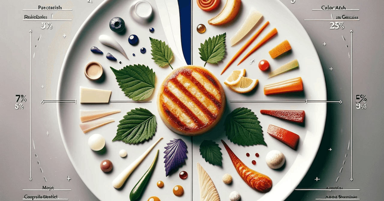 フレンチの盛り付け法則：色彩、形状、そして空間の比率について