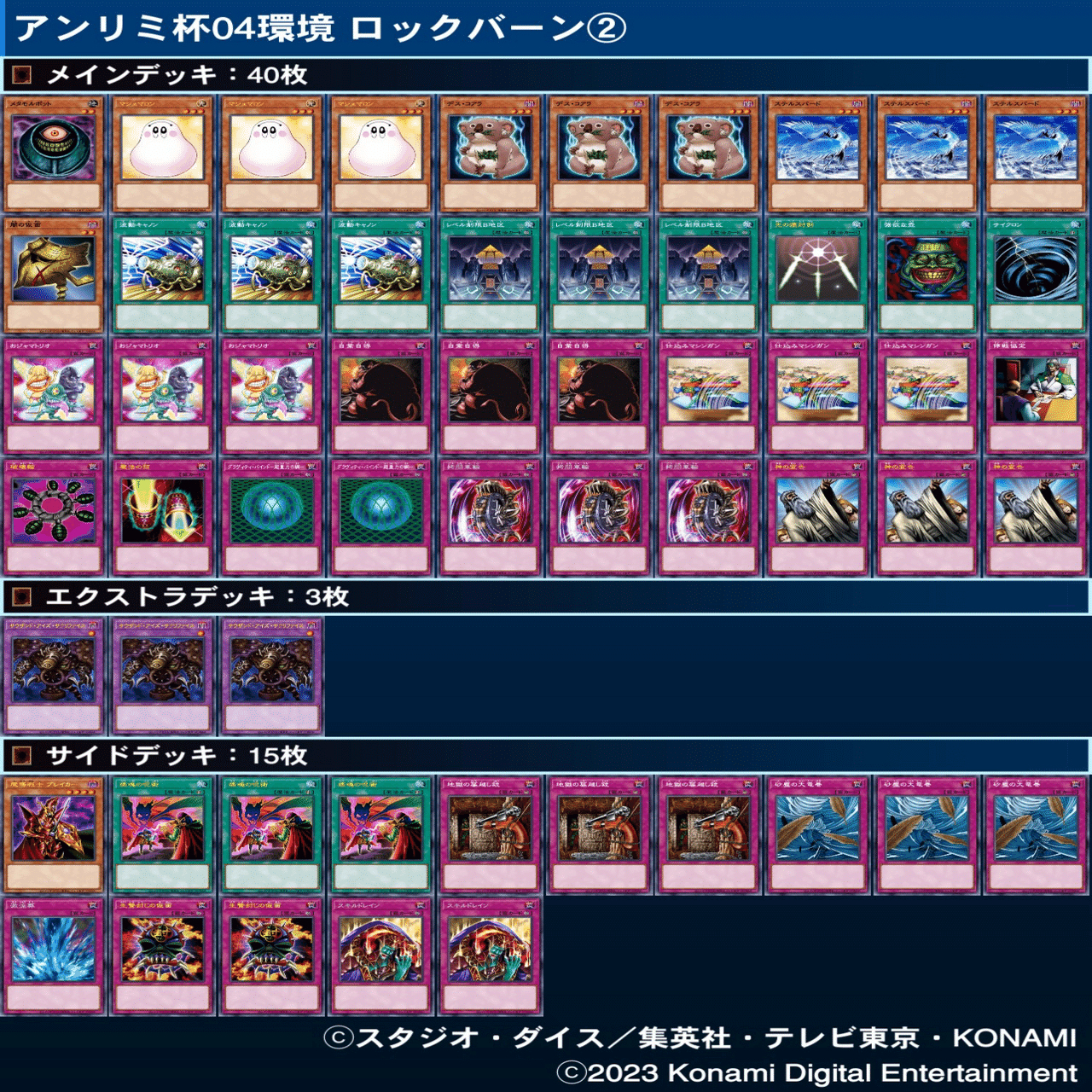 マスターデュエルのゲートボール大会-アンリミ杯04環境のサンプル