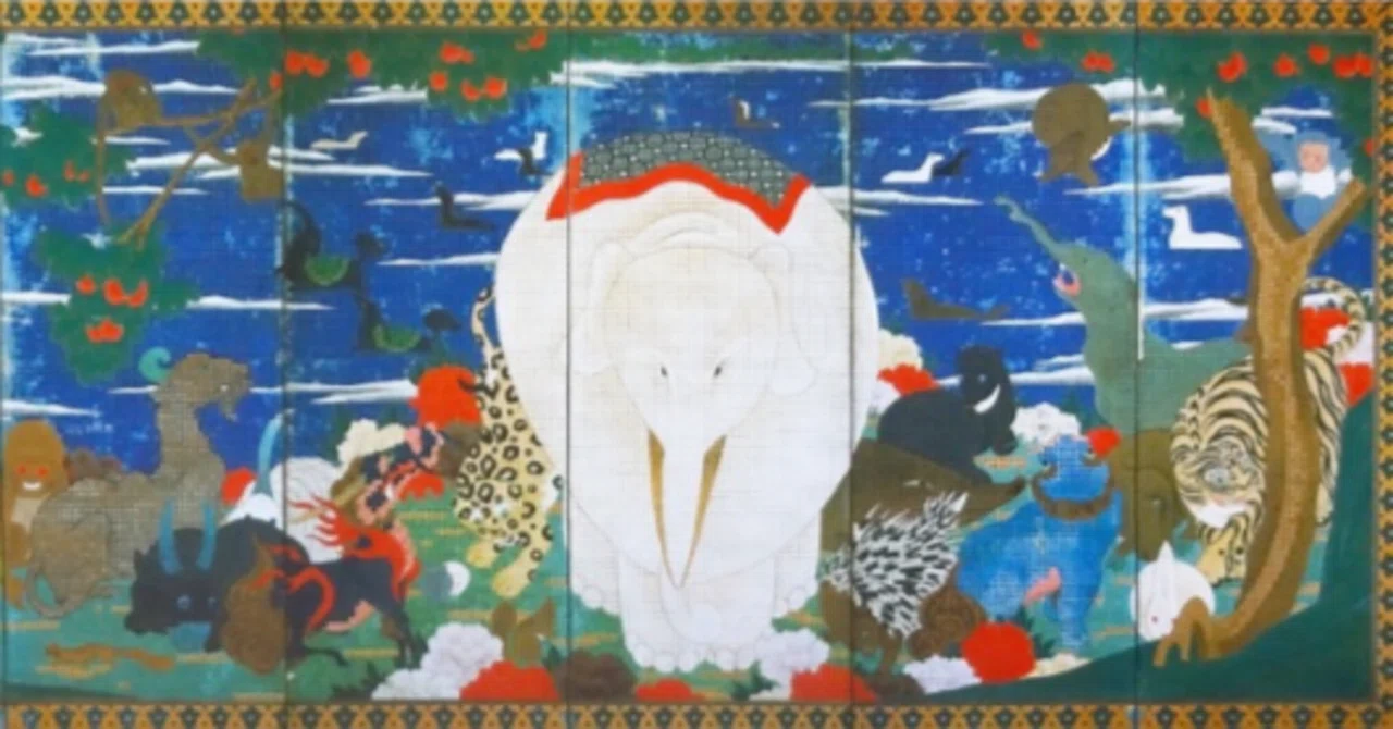 動物 絵画 Amazon co jp 絵画 青の背景に白いキツネインテリア 絵画
