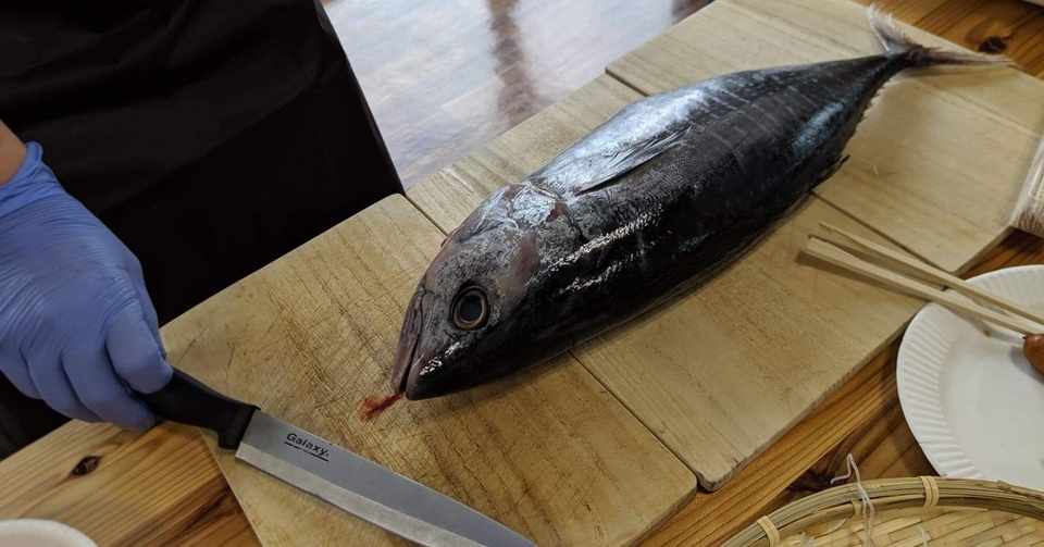 オクト君のやさしい魚のさばき方教室 番外編 リトル マグロ 解体ショー 約2時間でサカナがさばけられる 料理教室主宰サカナサバキスト オクトくん Note