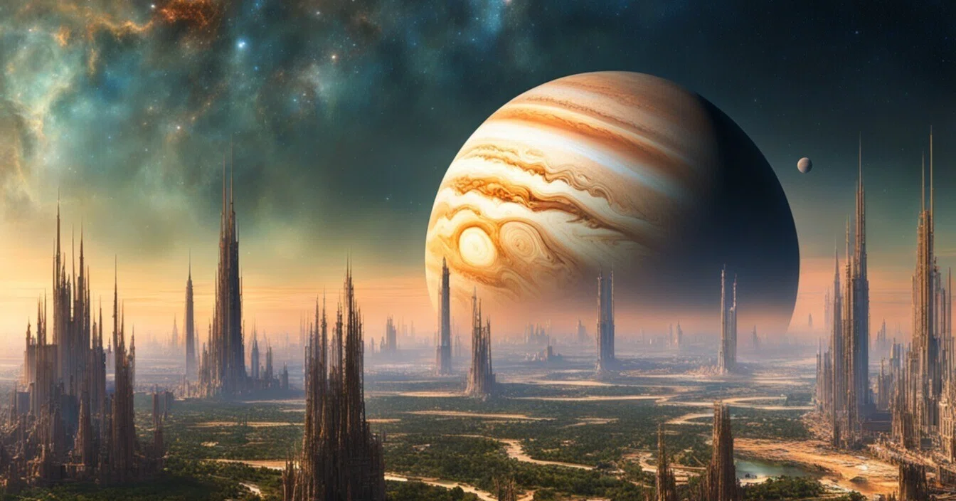 mage.Space の無償SDXL だけでも「木星の衛星カリストからの眺望」を