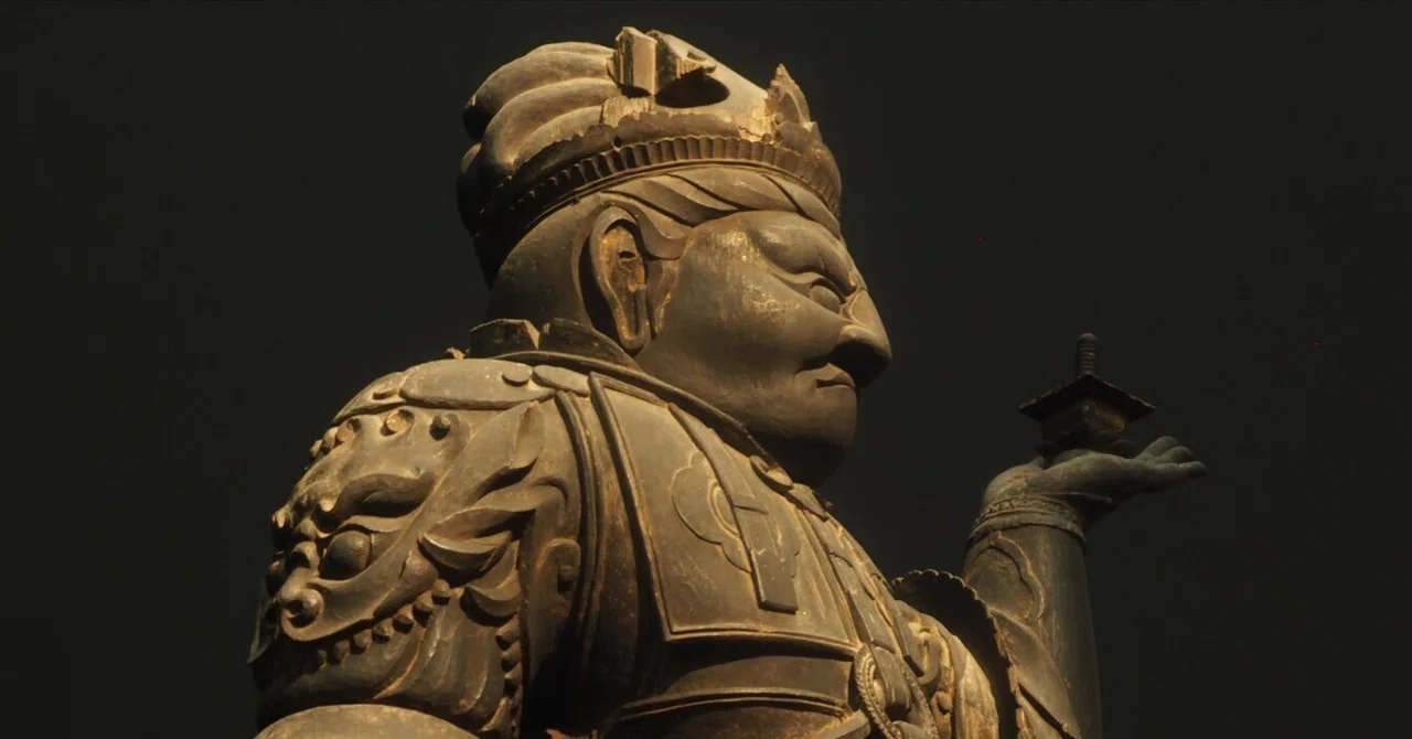 仏教美術　古銅鍍金　騎獅文殊菩薩像　仏像　C　7665E いずれも重文！ トーハクの文殊菩薩騎獅像と毘沙門天……そして校倉造の