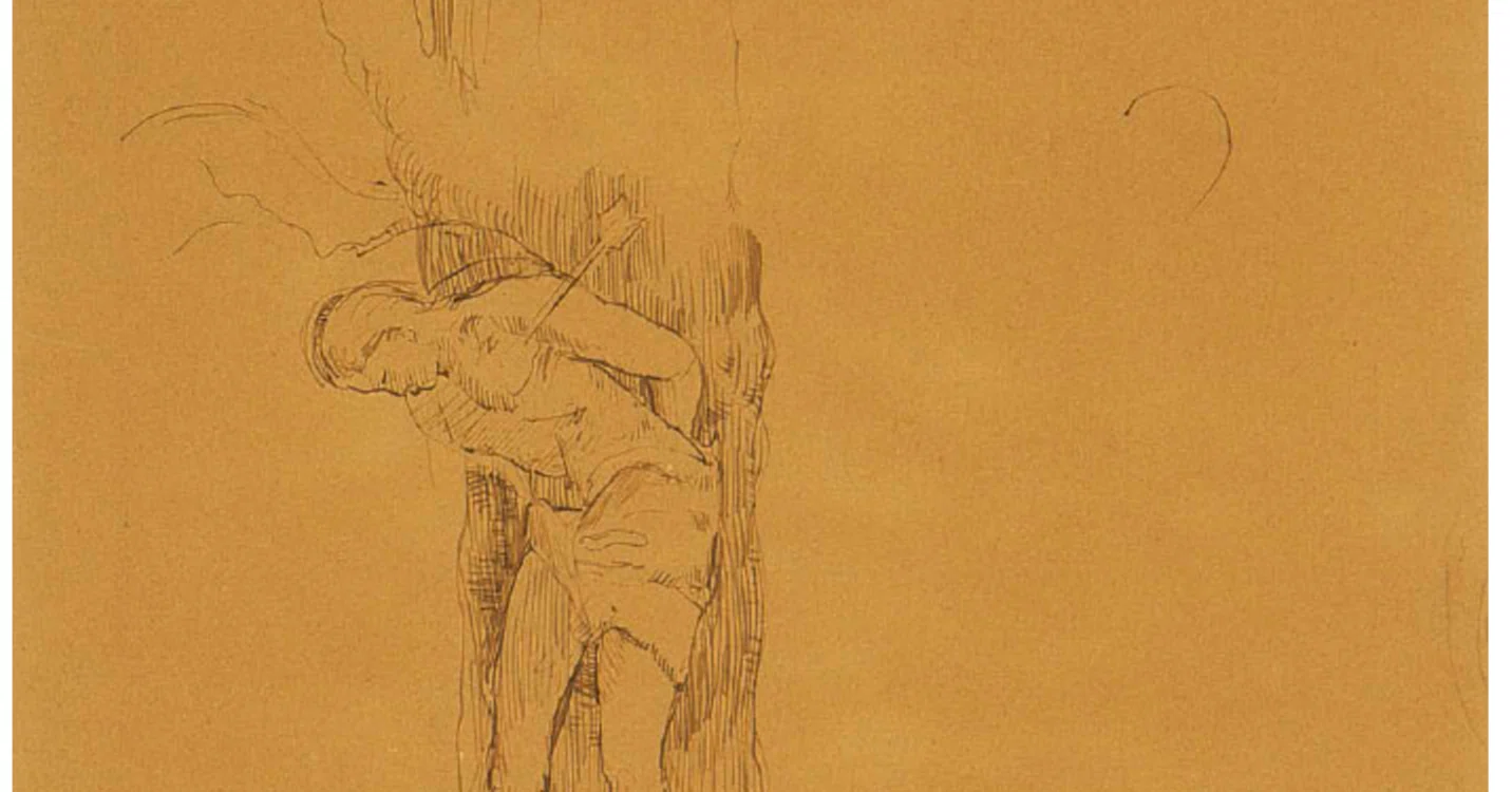 は*ん様 オリジナル 作品 絵画 アート ペン画 シュルレアリスム デッサン a オディロン・ルドン】 デッサン 「聖セバスティアヌス」 査定 買取