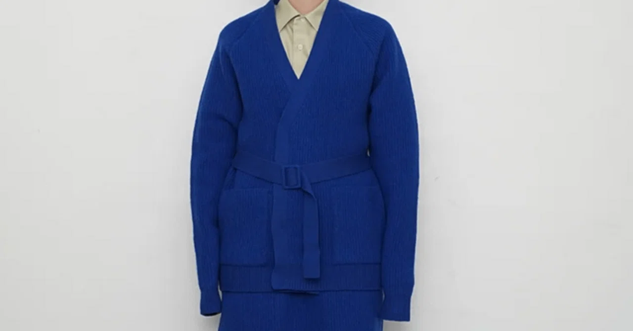 最終値下げ　AURALEE フレンチ メリノ リブ ニット カーディガン 鮮やかカラーなニットカーディガン【AURALEE】MILLED FRENCH MERINO