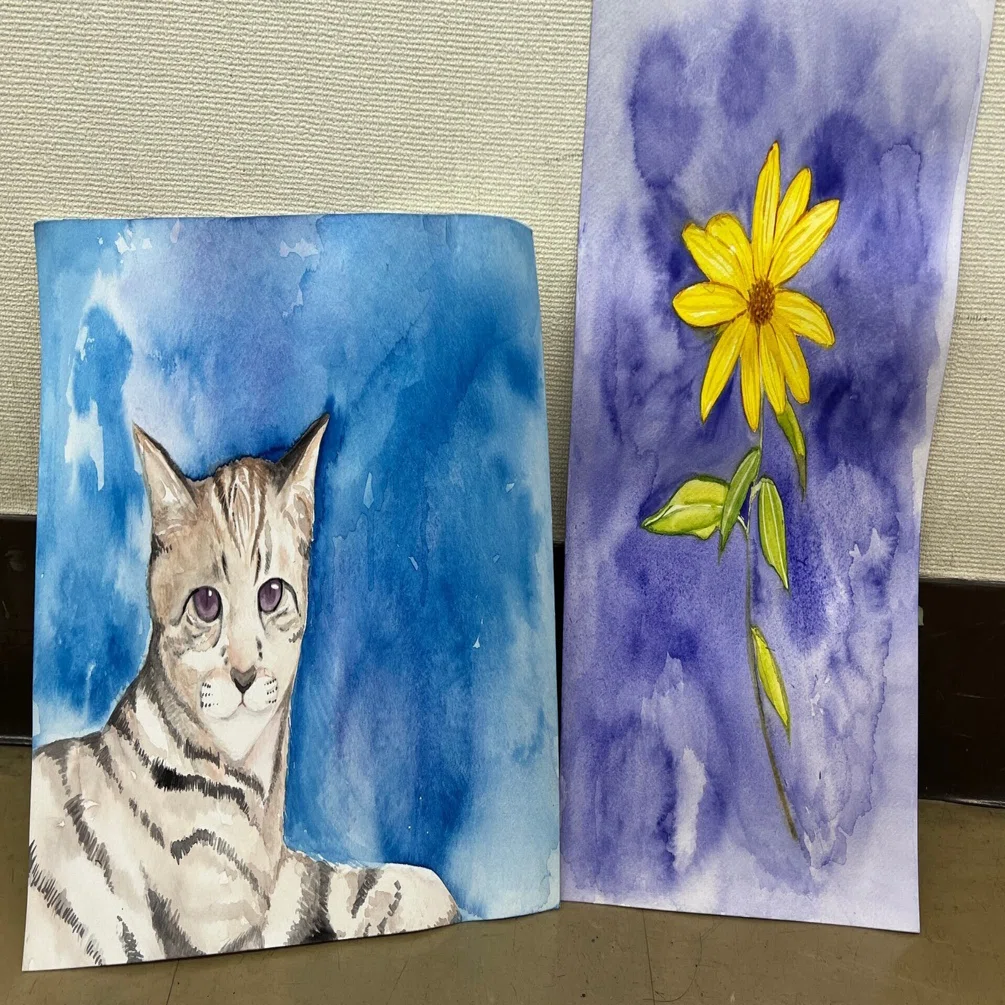 PLEATS PLEASE 抽象画 水彩画 スカート 幾何学 PLEATS PLEASE ISSEY