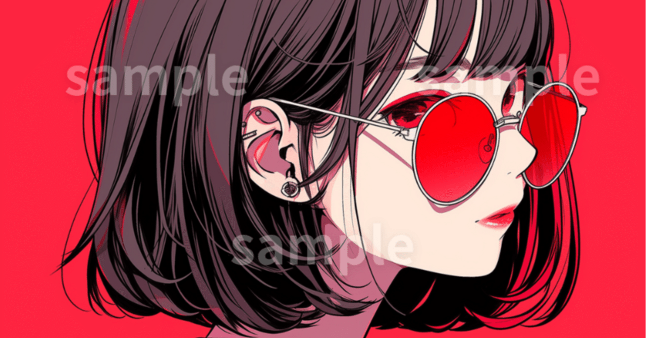 1点限定】サングラスJKのアイコン画像・REDカラー【GenerativeAI】｜寿司娘