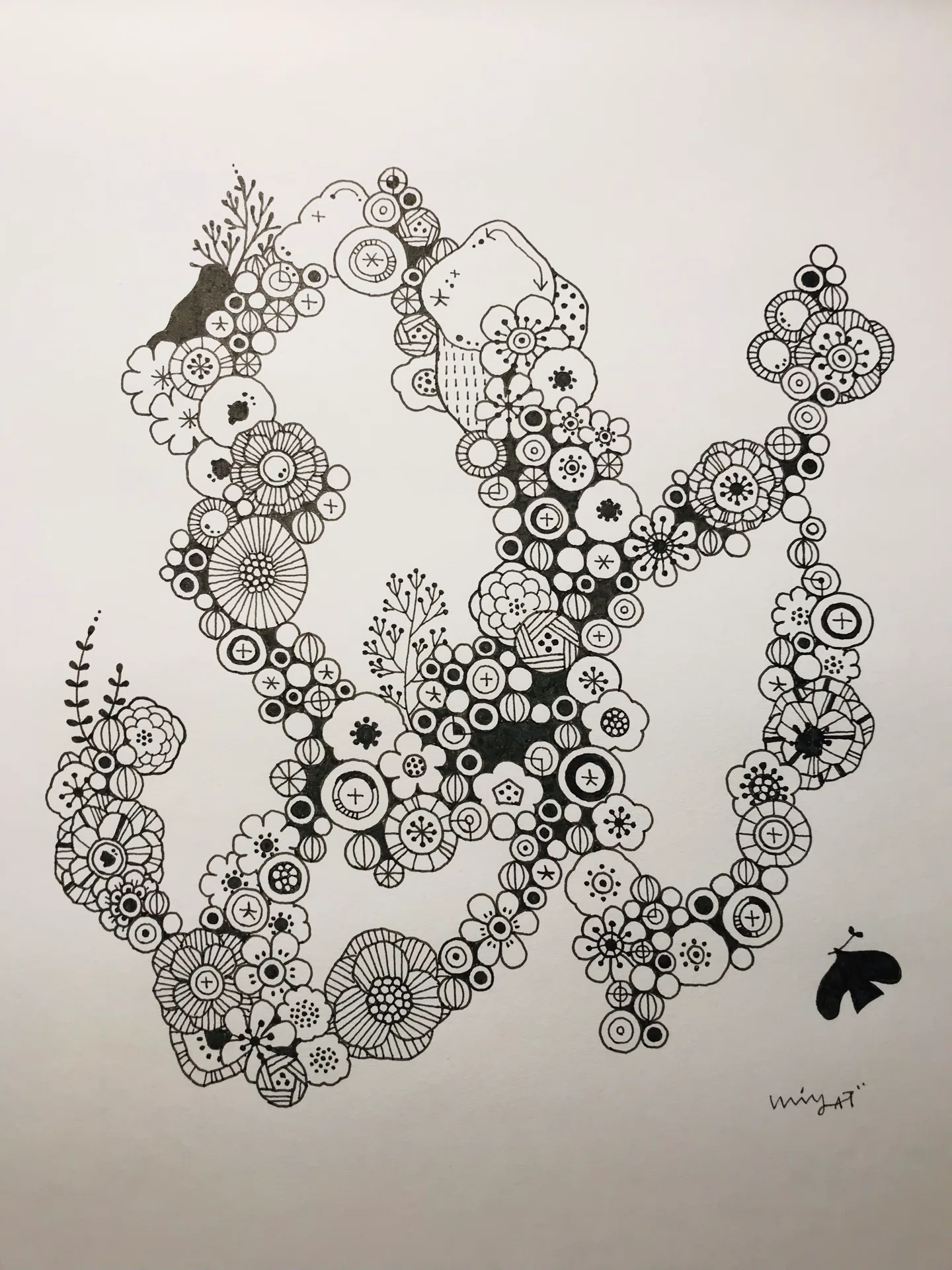ペン(シグノ)で描く模様画｜miya