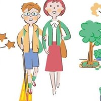 先生と一緒にお散歩する保育園または幼稚園の子どもたちのイラスト 無料 Gogon Note