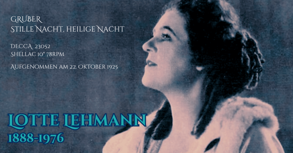 クレデンザ1926×78rpmの邂逅 #131～ロッテ・レーマン『きよし この夜