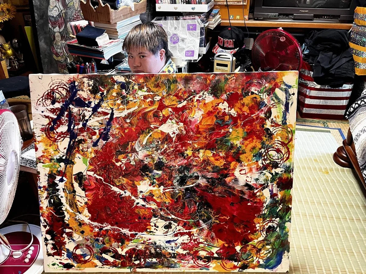 完売御礼‼️ 幸福を呼ぶペンキアート『沖縄のピカソ』小波津有希 無題 