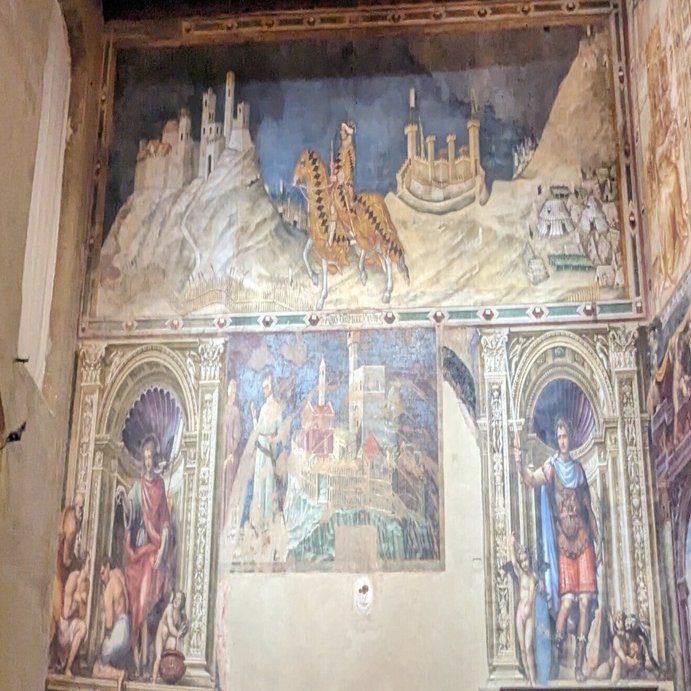 水彩画原画　シエナのカンポ広場 Palazzo Pubblico（シエナ市庁舎）@シエナ_20231024｜aki