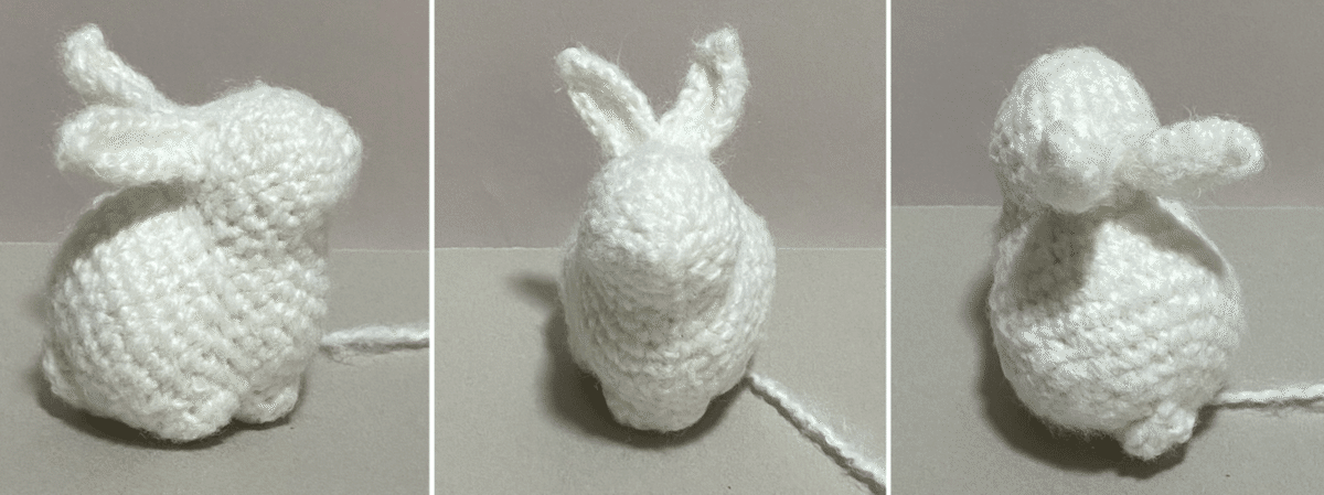 おすわりうさぎ あみぐるみ 白 (ハンドメイド*スウェーデン おすわりうさぎ あみぐるみ 白 (ハンドメイド*スウェーデン
