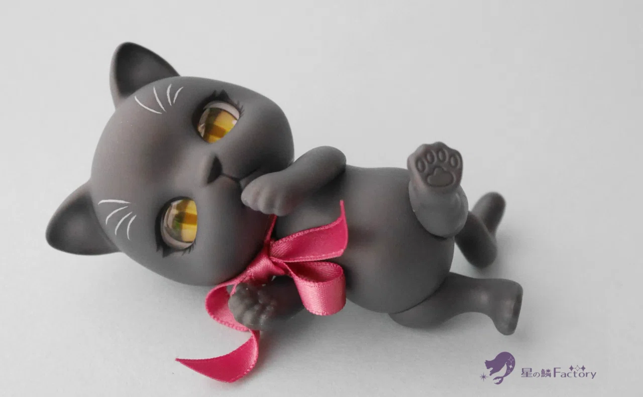 カプセルドール(猫)を削って自分好みにカスタム | ドールメイクもした 