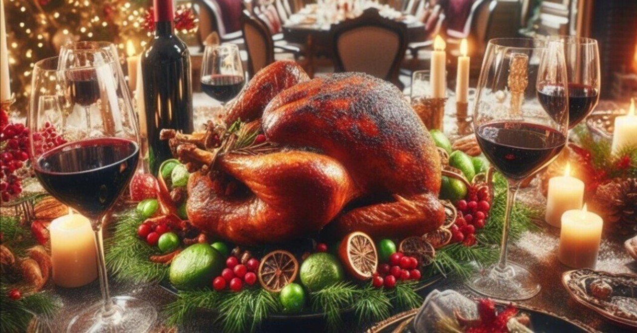 漫画の感謝祭の七面鳥のディナー