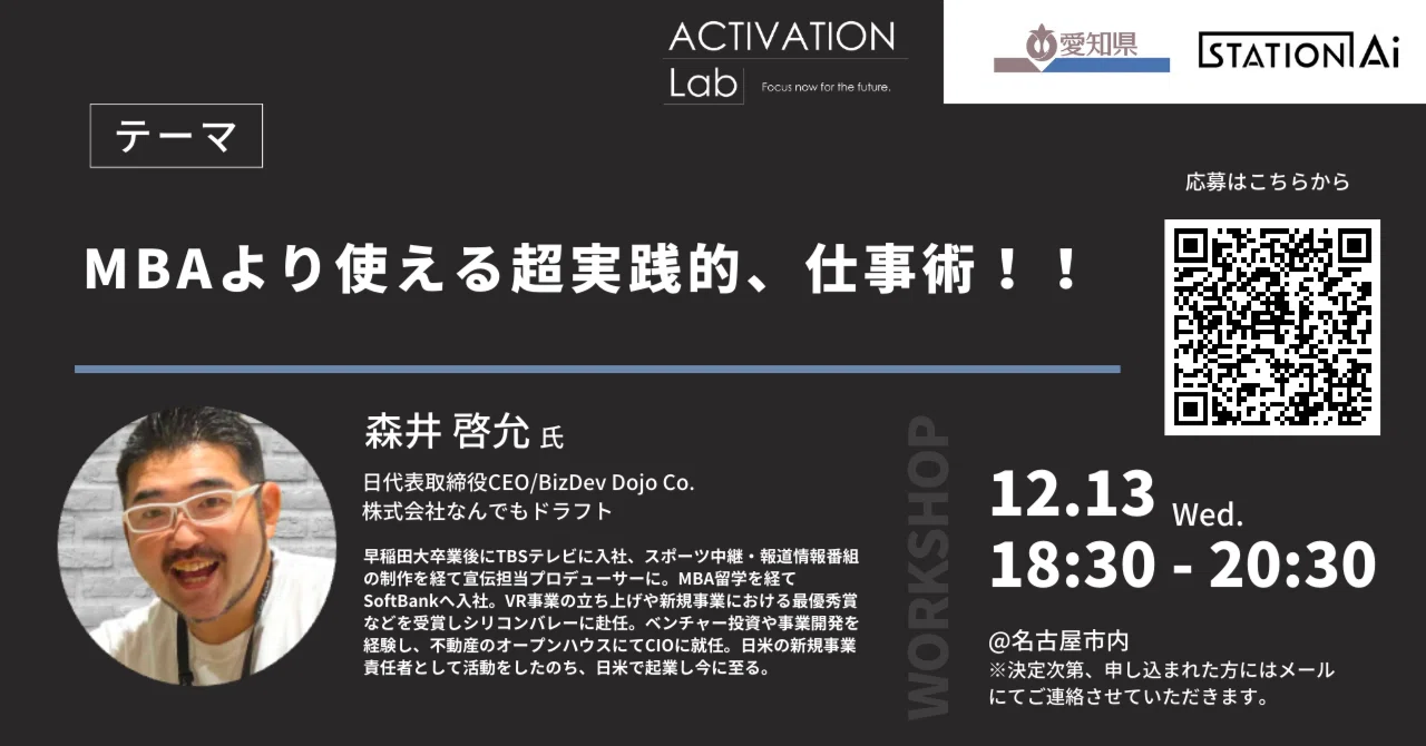 【レポート】ACTIVATION Lab 事業開発ワークショップ vol.2_A|STATION Ai