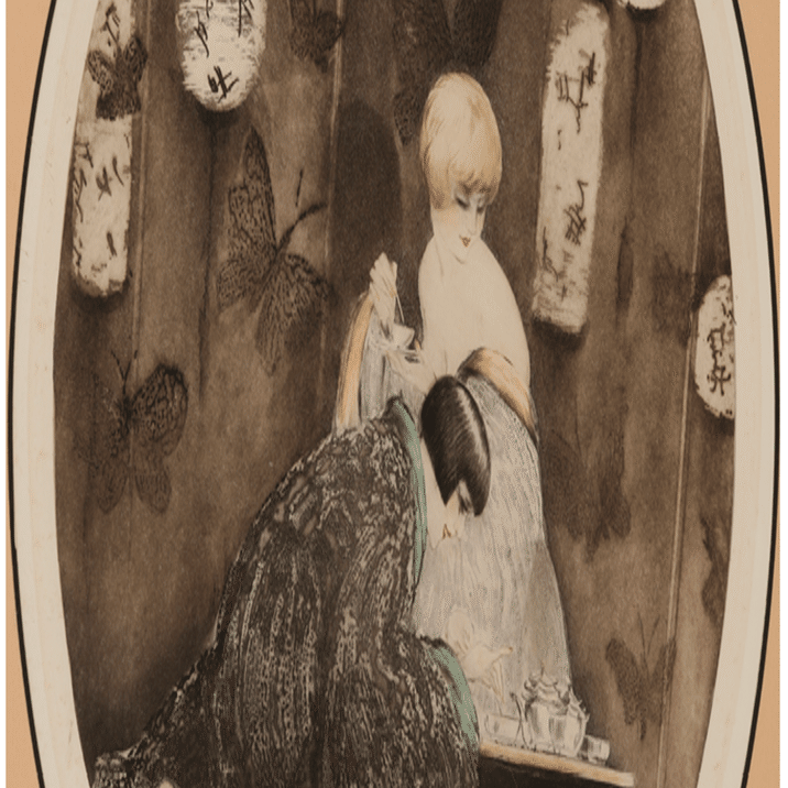 ルイ・イカール】 銅版画 / エッチング・アクアチント「裾飾り」 1940