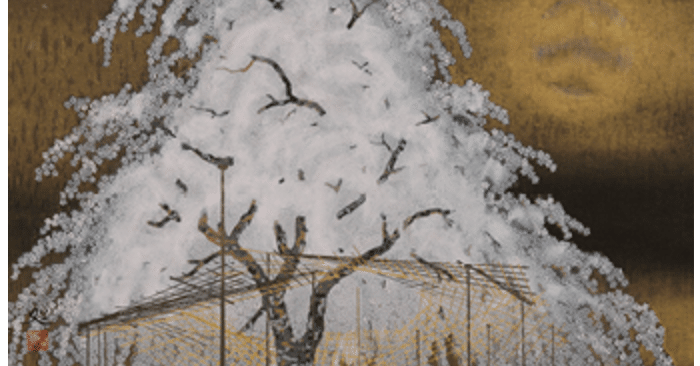 加山又造 『夜桜』 木版画 タトウ箱付 加山又造 『夜桜』 木版画