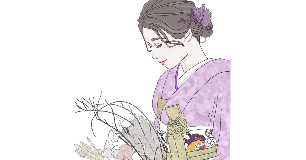 日本人 女性 着物姿 (鉛筆画) 日本人 女性 着物姿 (鉛筆画)