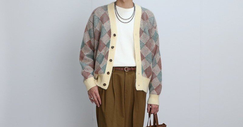 MEIAS SUPER KID MOHAIR モヘヤ アーガイル柄 カーディガン アーガイル柄カーディガン。伝統的な柄×モダンなサイズ感。【MEIAS